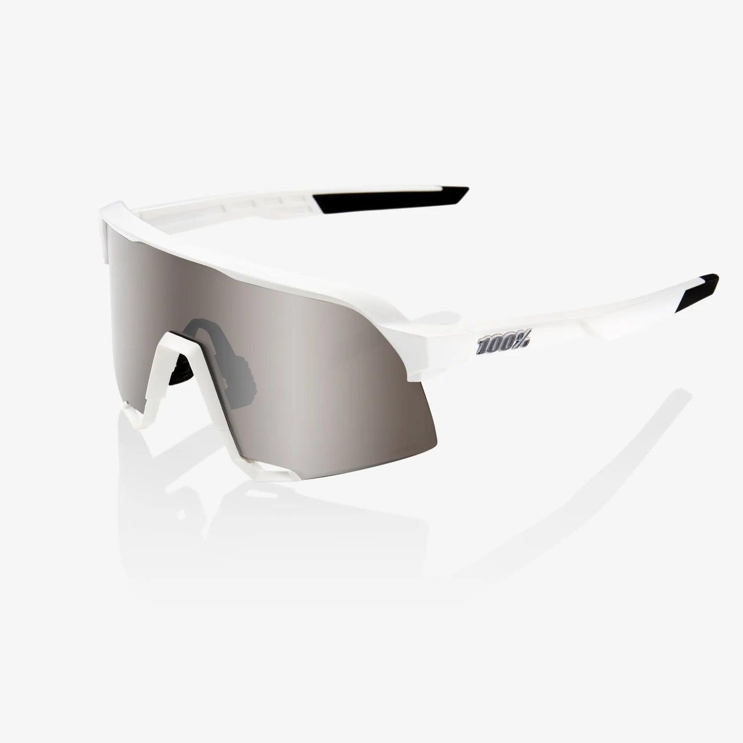 100 Percent Sunglasses - S3 - Matte White - HiPER® Silver Mirror Lens – Primary View | Smash It Sports