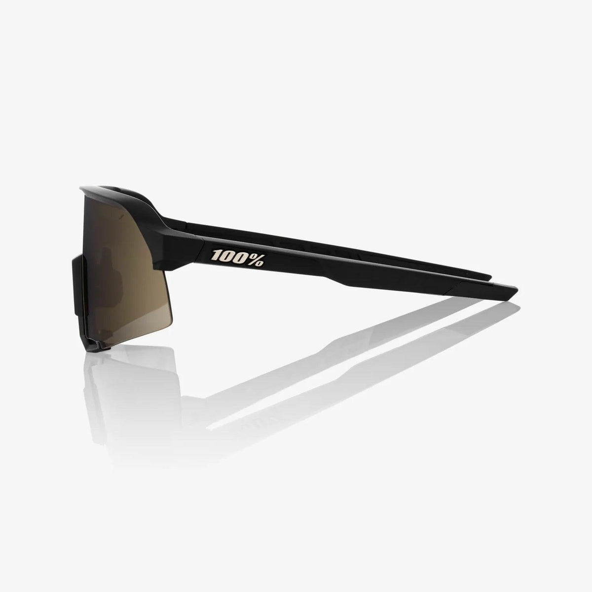 100 Percent Sunglasses - S3 - Soft Tact Black - Soft Gold Mirror Lens – Third View | Smash It Sports