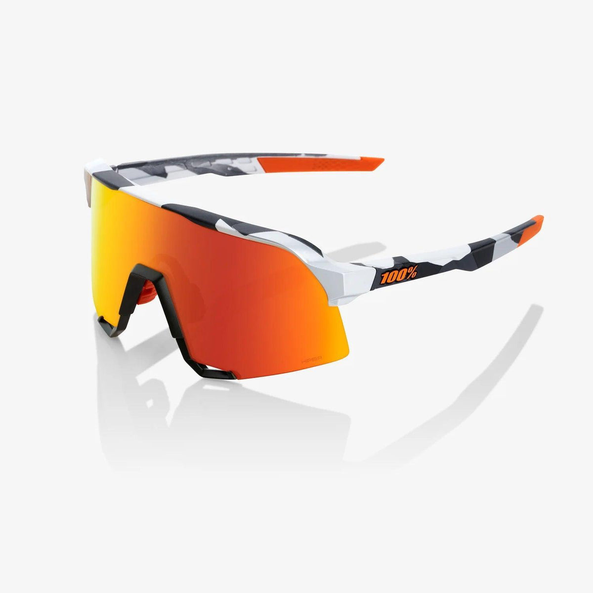 100 Percent Sunglasses - S3 - Soft Tact Grey Camo - HiPER® Red Multilayer Mirror Lens – Primary View | Smash It Sports