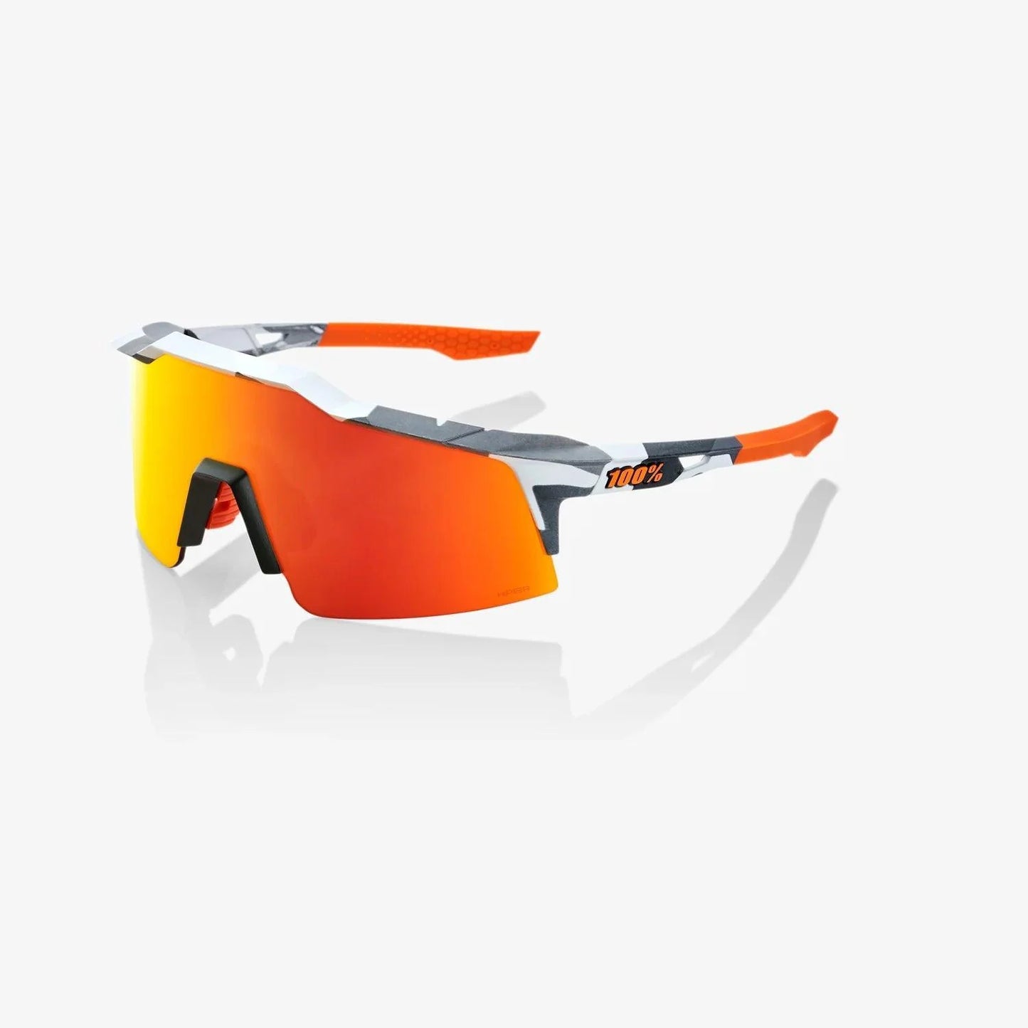 100 Percent Sunglasses - SPEEDCRAFT SL - Soft Tact Grey Camo - HiPER Red Multilayer Mirror Lens – Product View | Smash It Spo