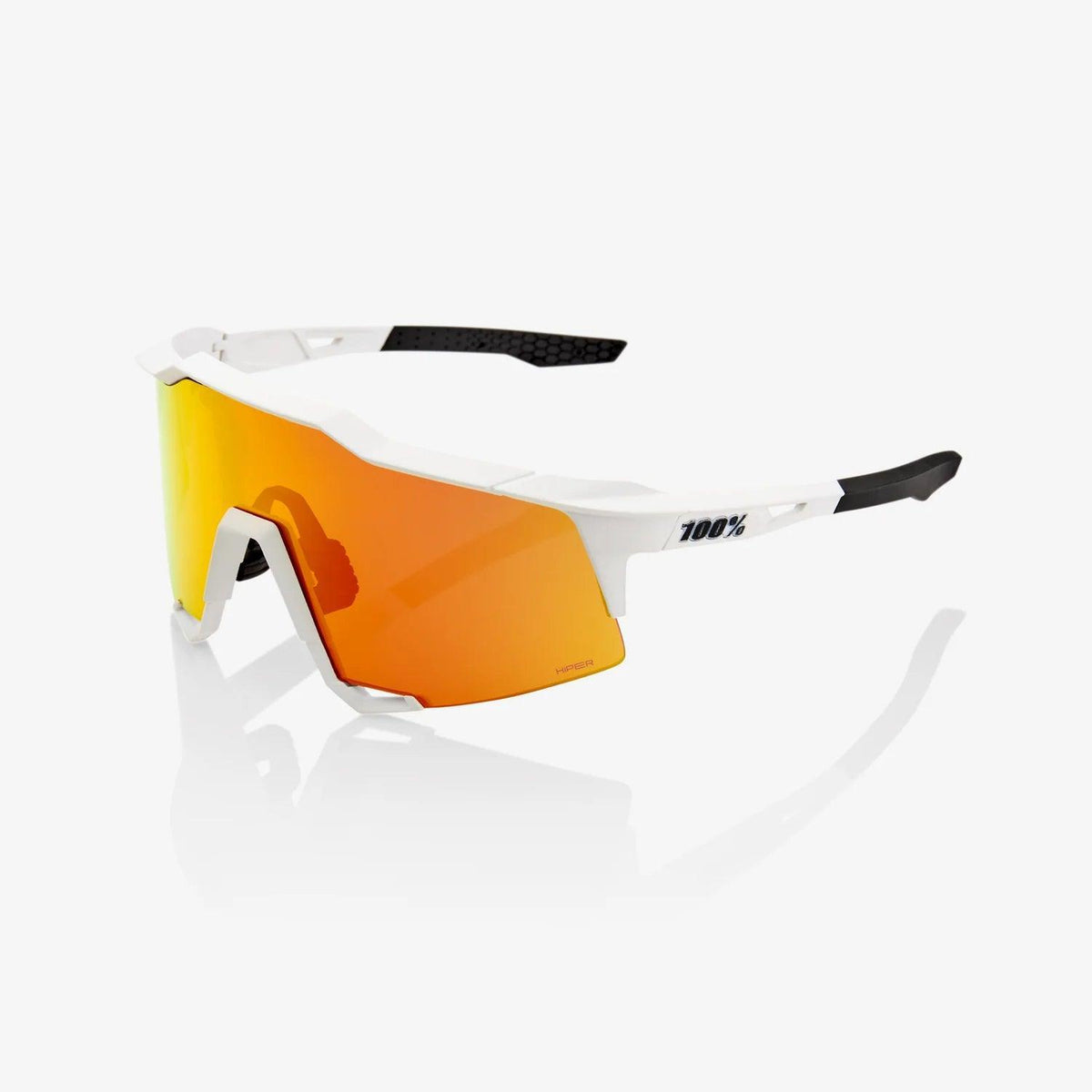 100 Percent Sunglasses - SPEEDCRAFT - Soft Tact Off White - HiPER Red Multilayer Mirror Lens – Primary View | Smash It Sports