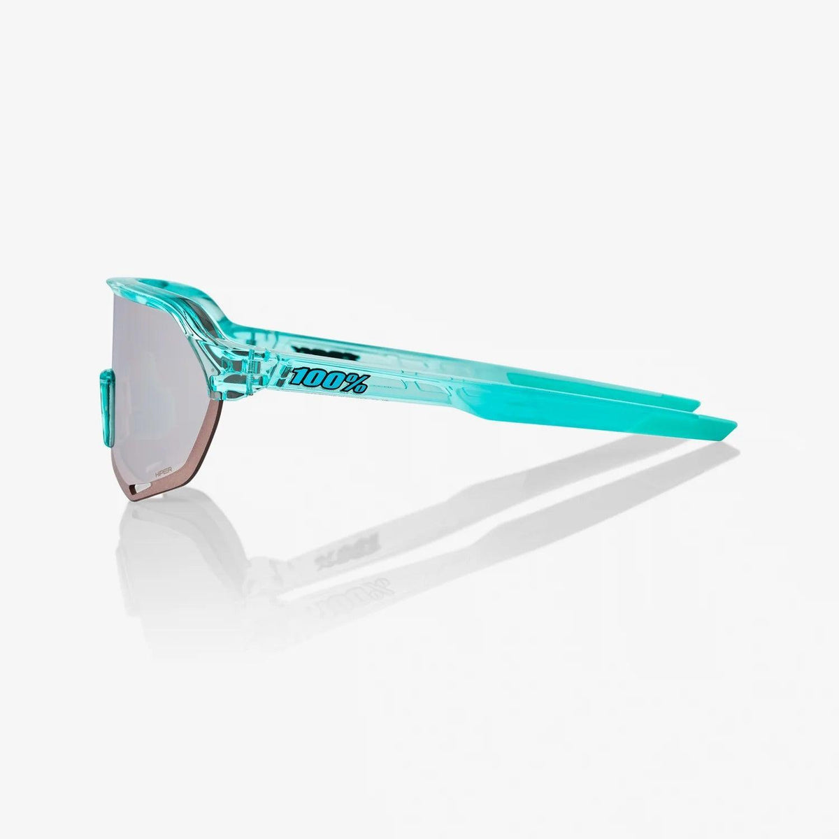 100% S2 - Polished Translucent Mint - HiPER Silver Mirror Lens – Third View | Smash It Sports