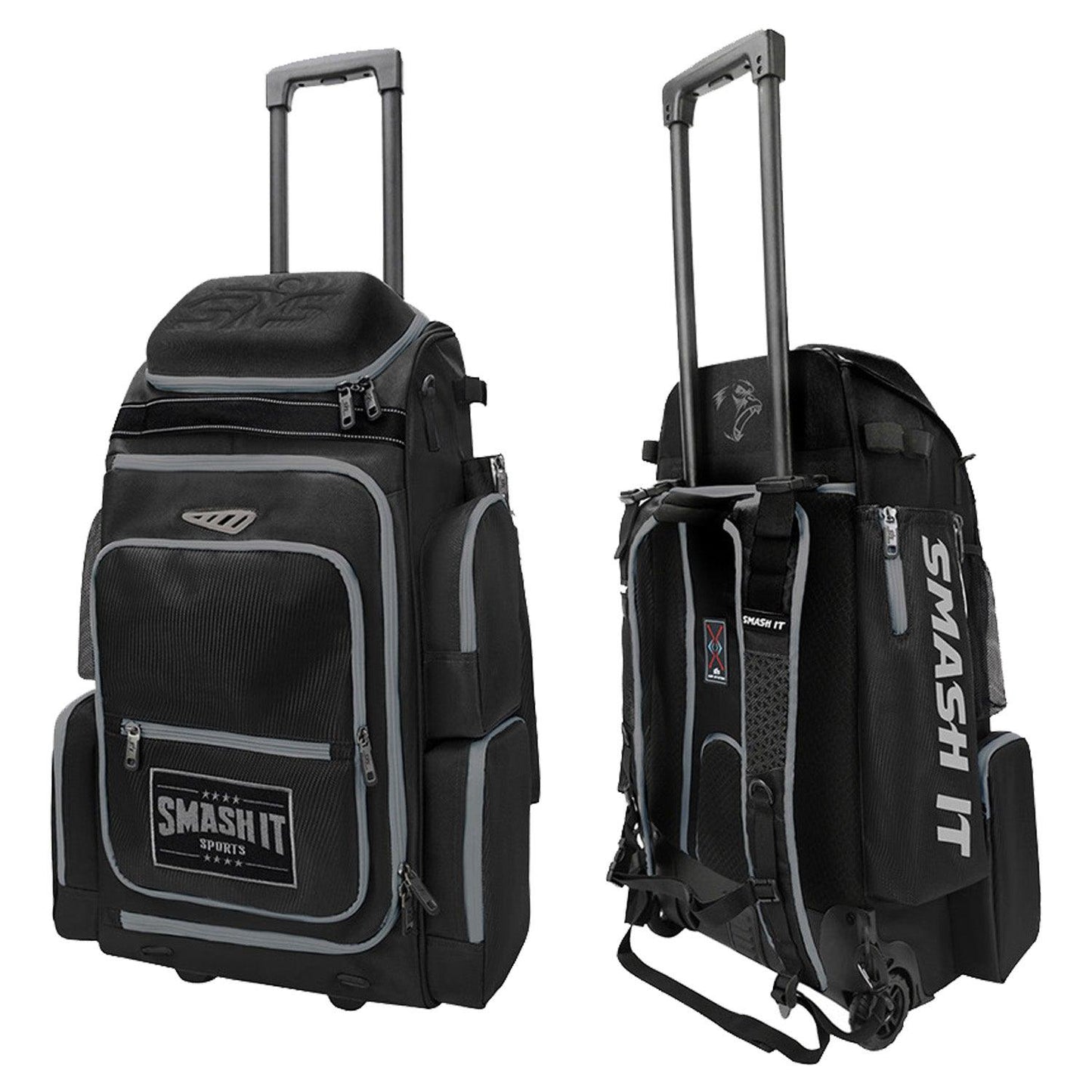 2025 Smash Ops Lil’ Guerrilla Hybrid Roller/Bat Pack Bag - Black/Charcoal - Smash It Sports