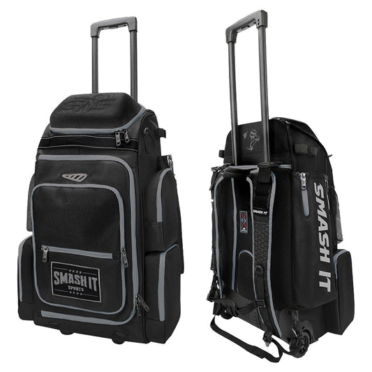 2025 Smash Ops Lil’ Guerrilla Hybrid Roller/Bat Pack Bag - Black/Charcoal - Smash It Sports
