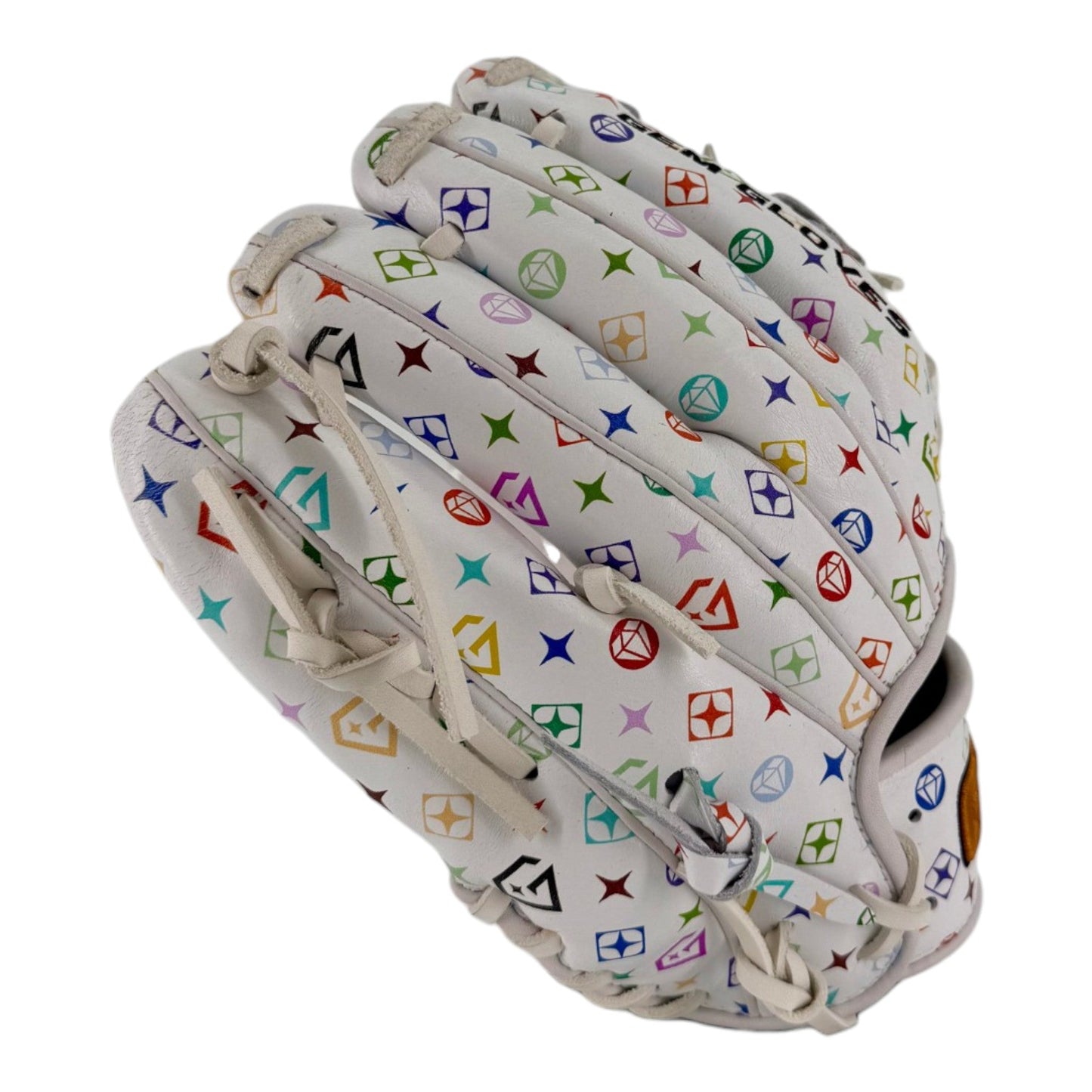 Gem Gloves Baseball Fielding Glove - GEM107 Rainbow LUX – Product View | Smash It Sports | leather, kip, pro