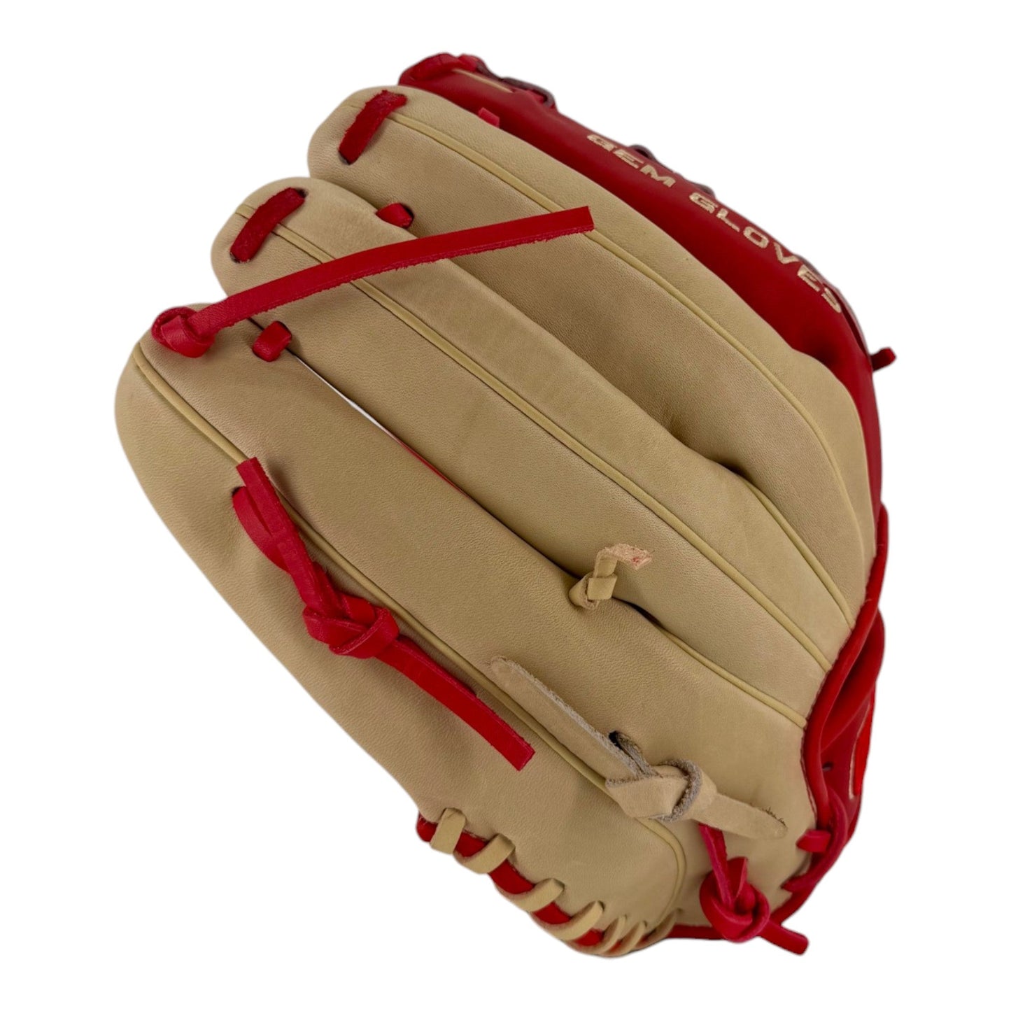 Gem Gloves Softball Fielding Glove - GEM116 Amber Blaze – Product View | Smash It Sports | leather, kip, pro