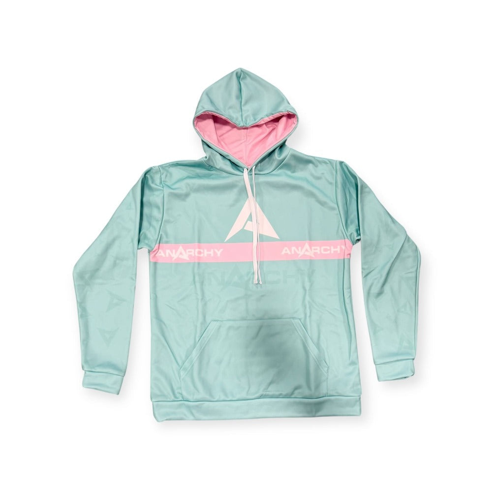 Anarchy Fleece Hoodie - Teal/Pink