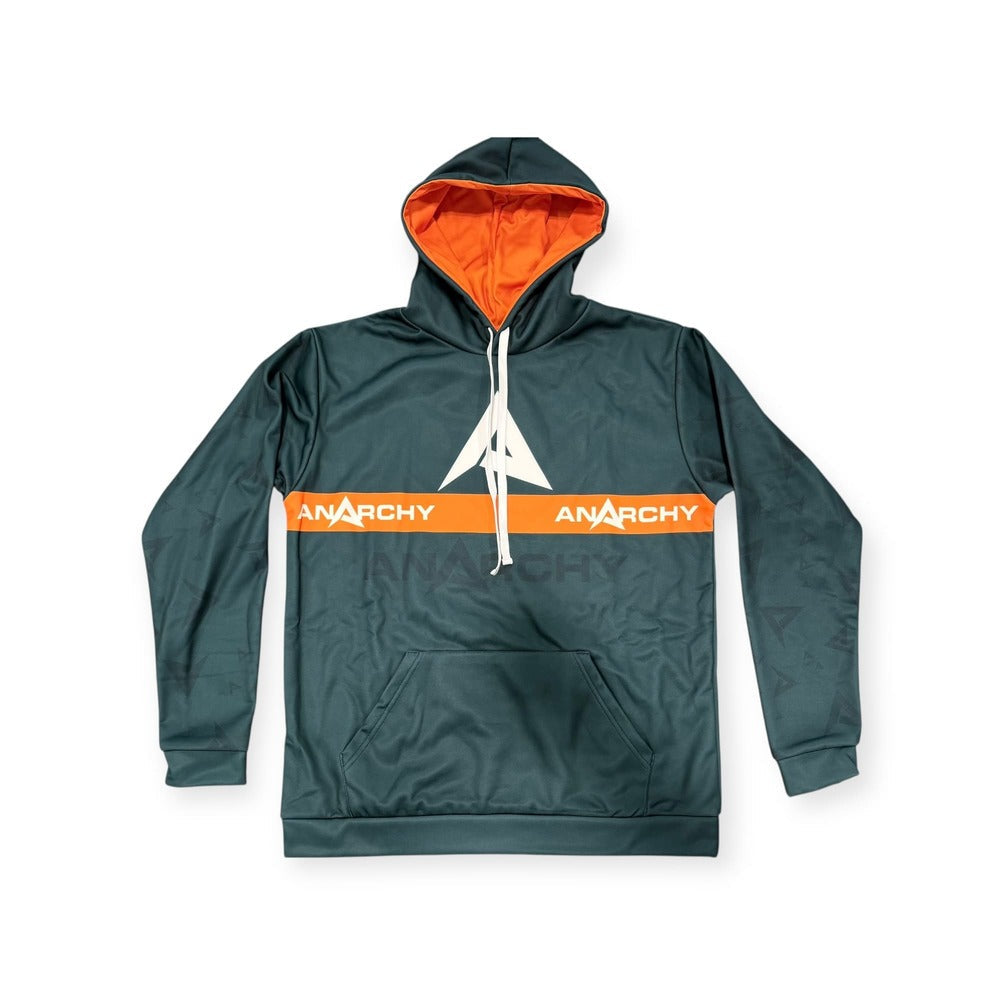 Anarchy Fleece Hoodie - Dark Green/Orange