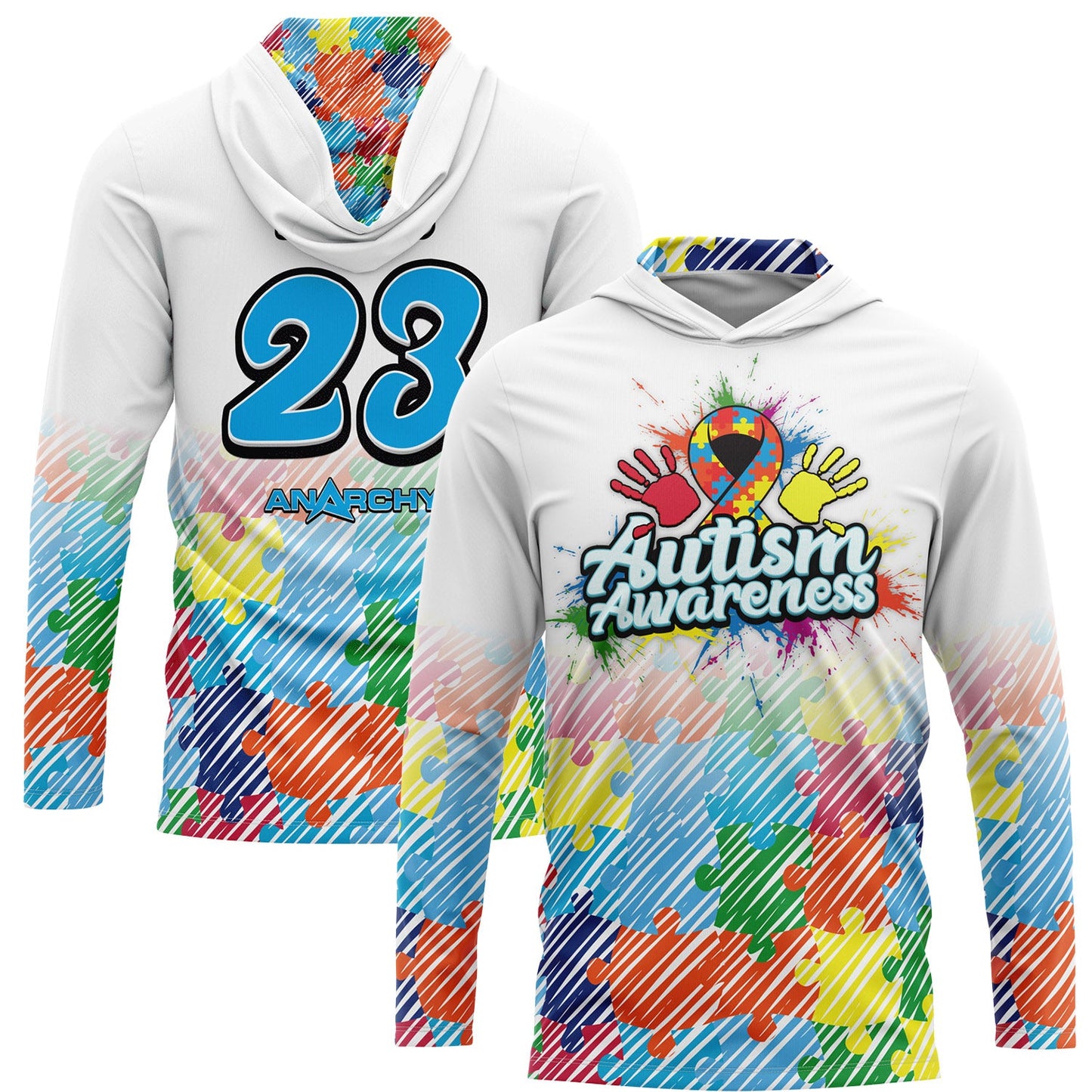 2026 Anarchy Autism Awareness Hooded Long Sleeve (Customized Buy-In) – Product View | Smash It Sports | pro