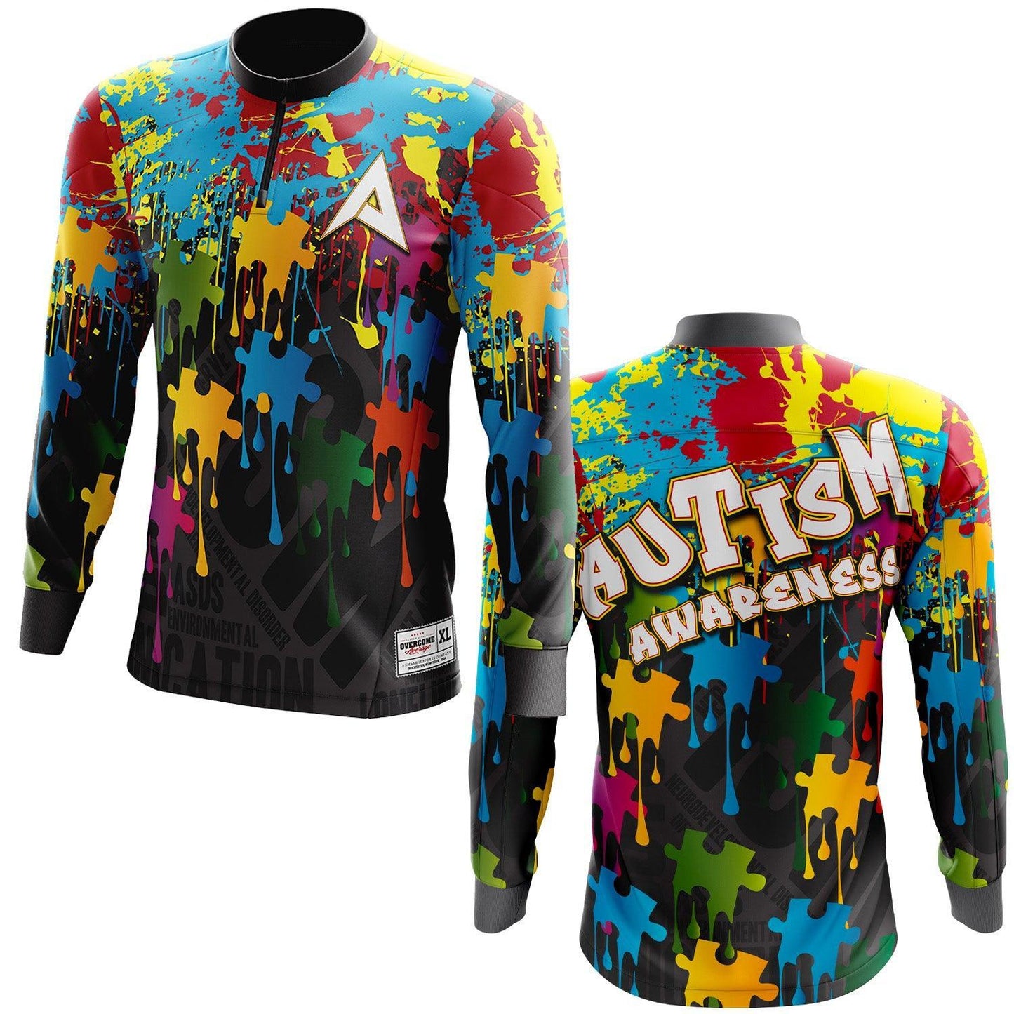 Anarchy Bat Company Long Sleeve Quarter Zip - Autism Awareness – Primary View | Smash It Sports
