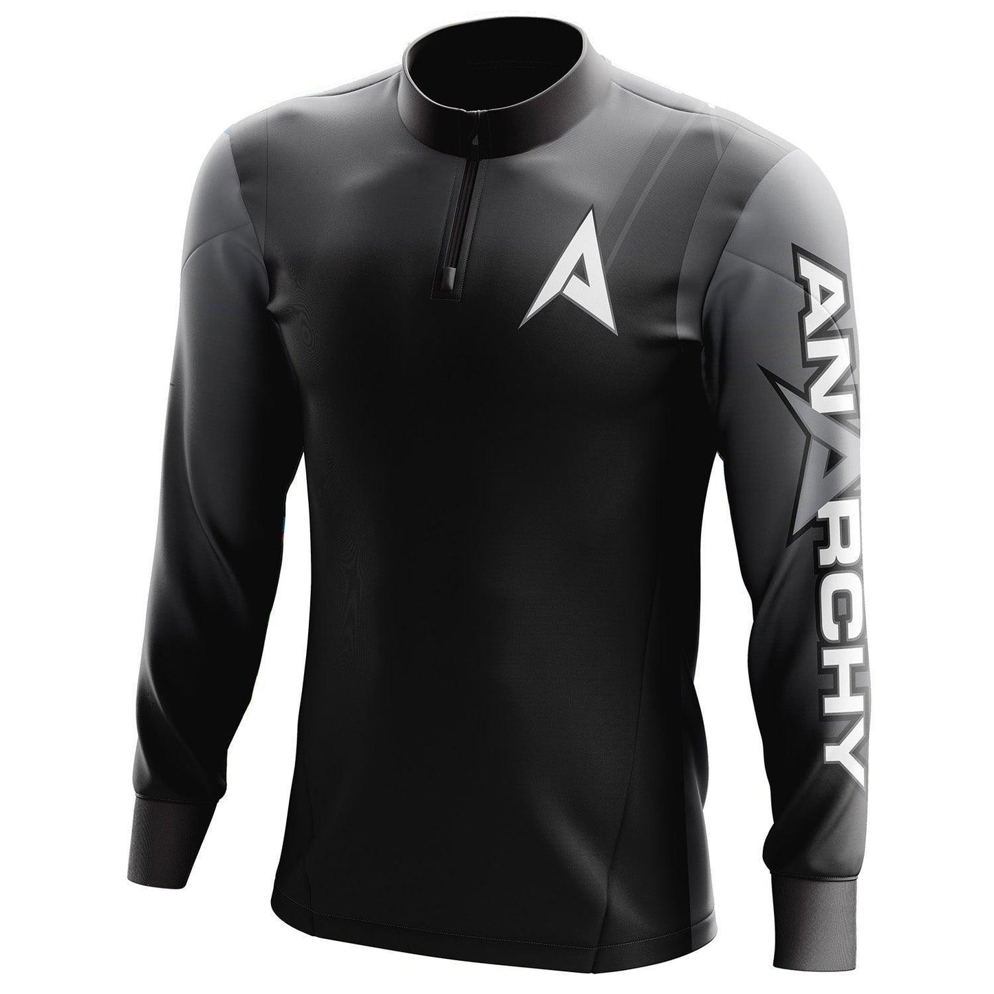 Anarchy Bat Company Long Sleeve Quarter Zip - Gray/Black Fade – Primary View | Smash It Sports