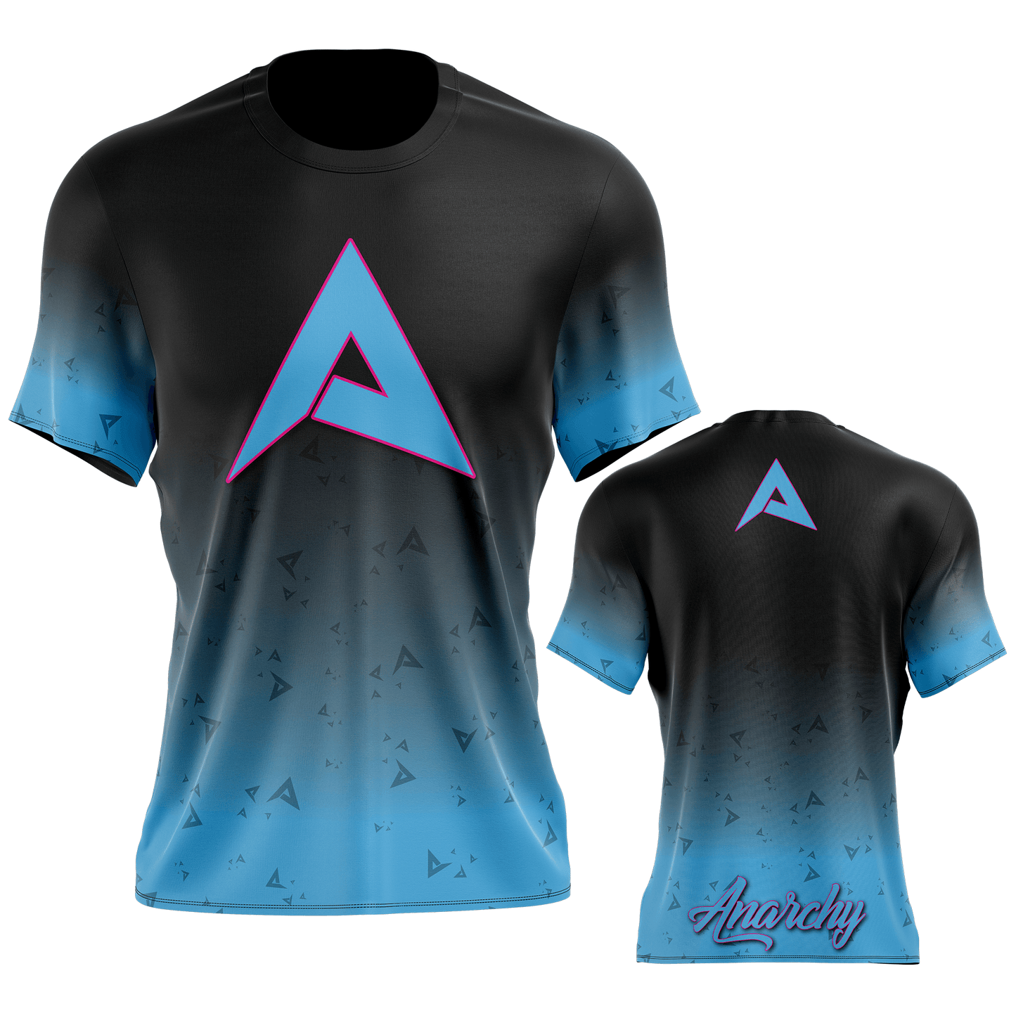 Anarchy Bat Company Short Sleeve Shirt - Black/Carolina Fade - Smash It Sports