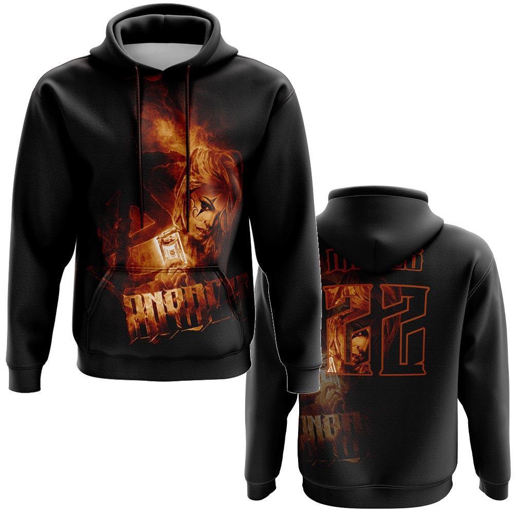 Anarchy Girl On Fire - Hoodie (Customized Buy-In) – Primary View | Smash It Sports | This, Moisture-wicking, Lightweight
