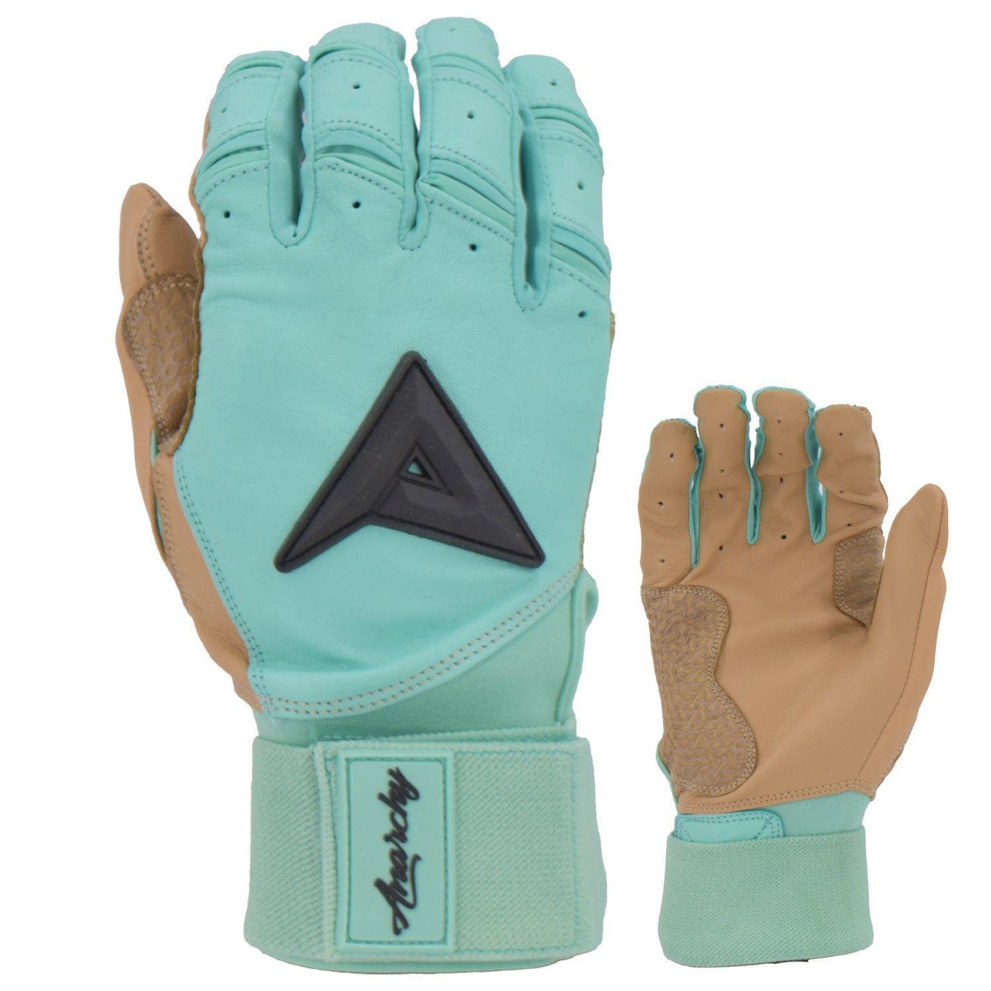 Anarchy Grindstone Long Cuff Batting Glove - Mint/Tan/Black - Smash It Sports