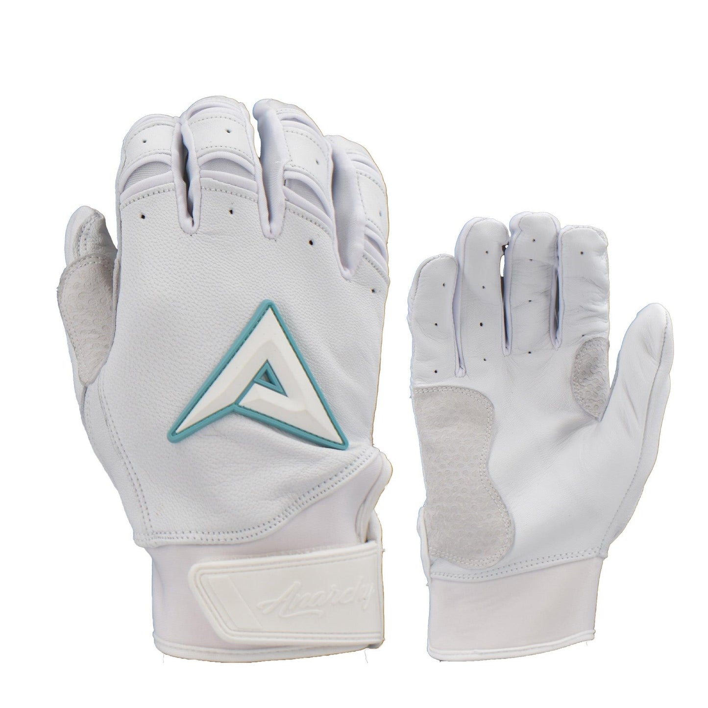 Anarchy Grindstone Short Cuff Batting Glove - Whiteout - Mint - Smash It Sports