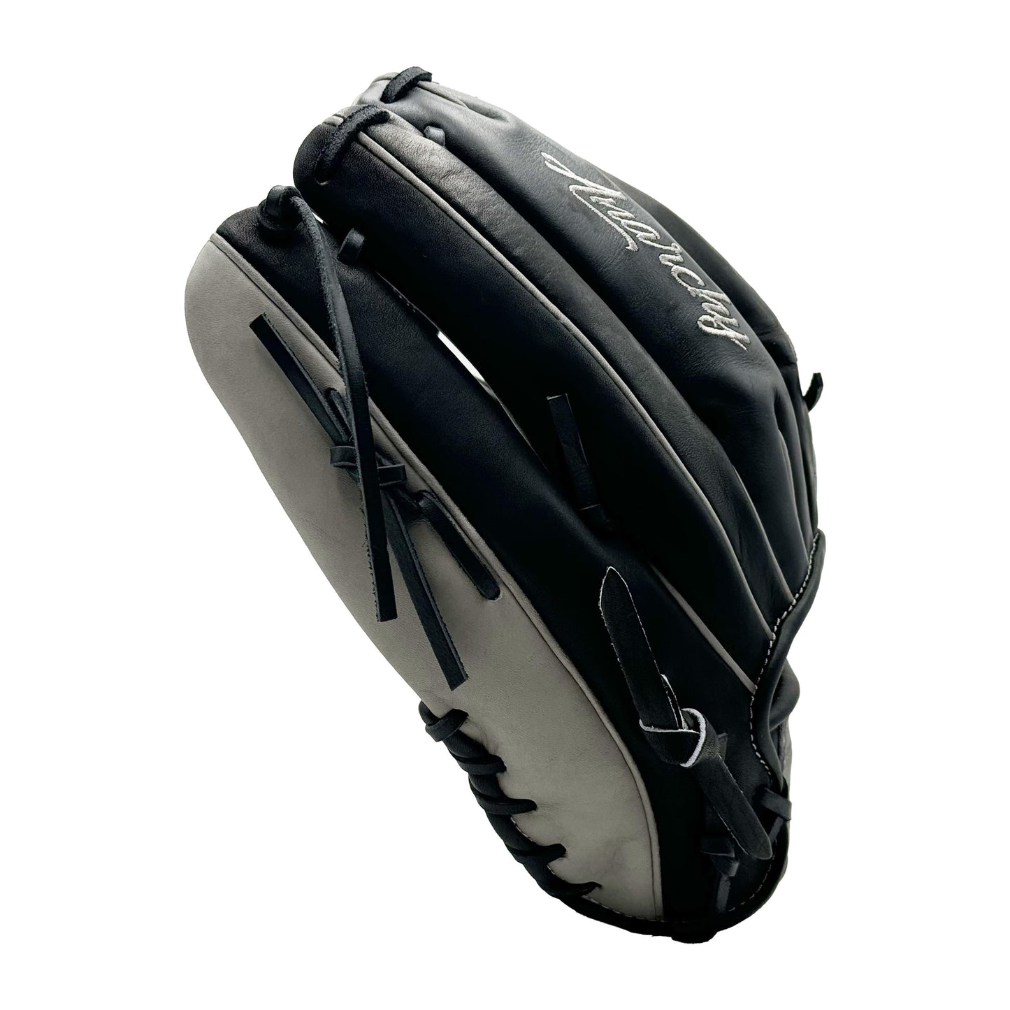 Anarchy Kip Leather Premium Softball Fielding Glove - AFG009 (Black/Grey) – Product View | Smash It Sports | leather, kip, pr