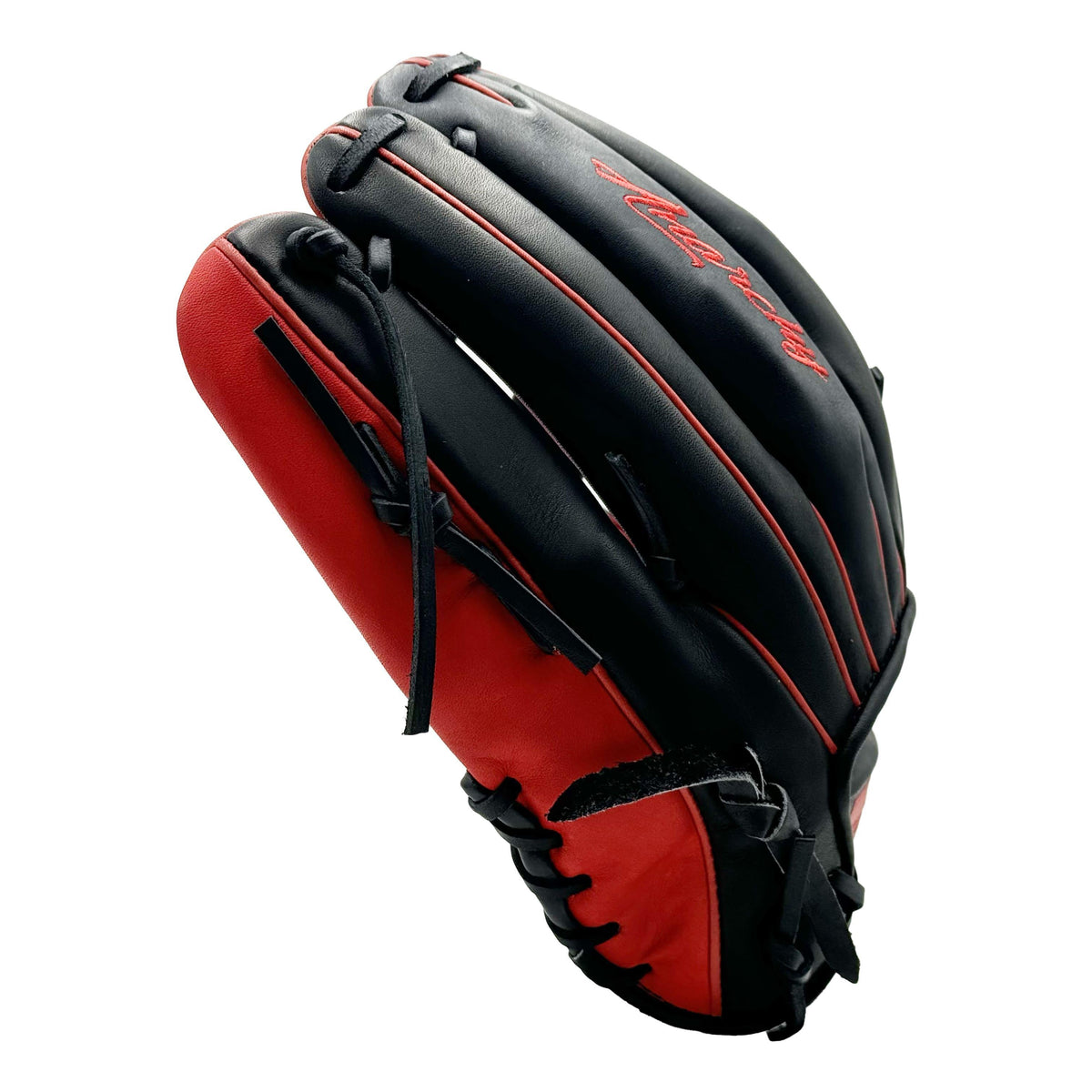 Anarchy Kip Leather Premium Softball Fielding Glove - AFG010 (Black/Red) – Product View | Smash It Sports | leather, kip, pro