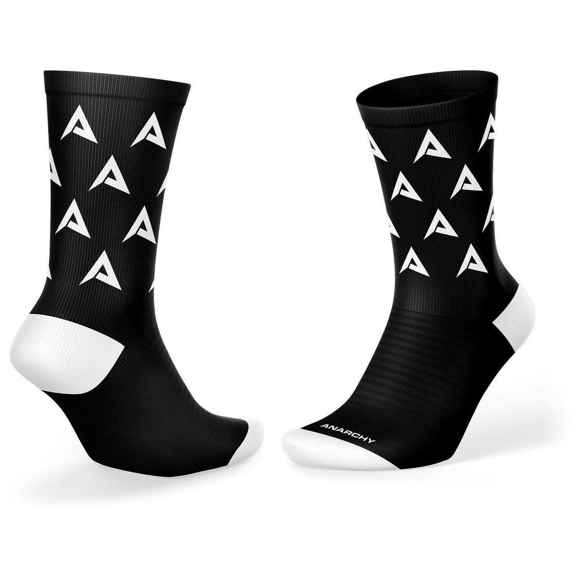 Anarchy Performance Sports Socks - Black/White Repeat – Primary View | Smash It Sports