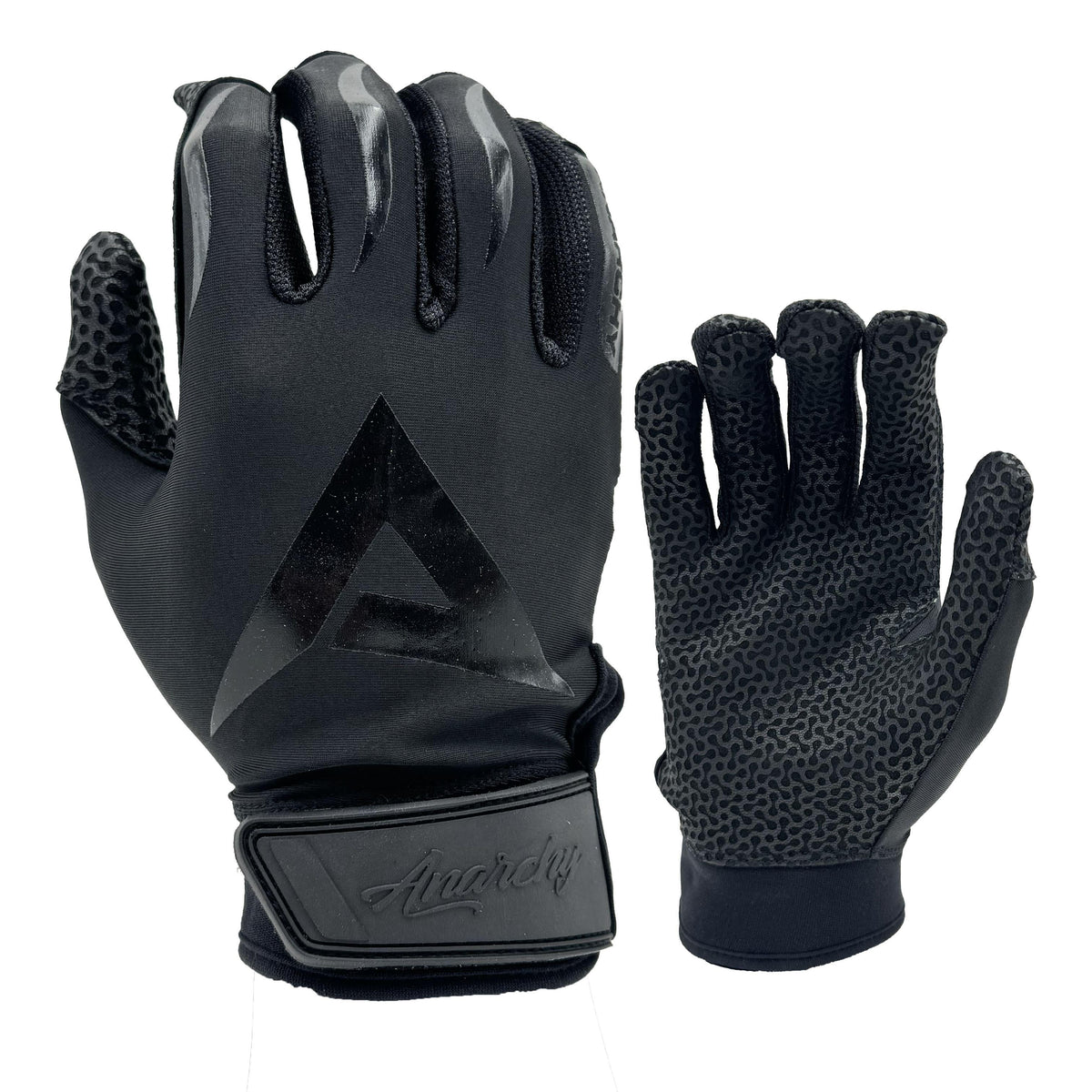 Anarchy Pro Grip Batting Gloves - Blackout – Product View | Smash It Sports | leather, pro