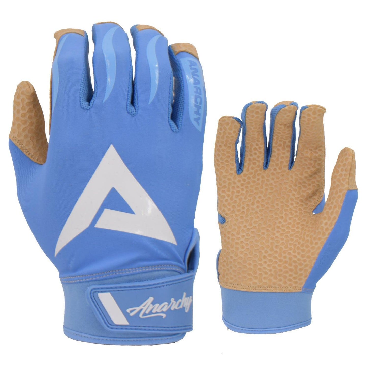 Anarchy Pro Grip Batting Gloves - Carolina/Tan/White - Smash It Sports