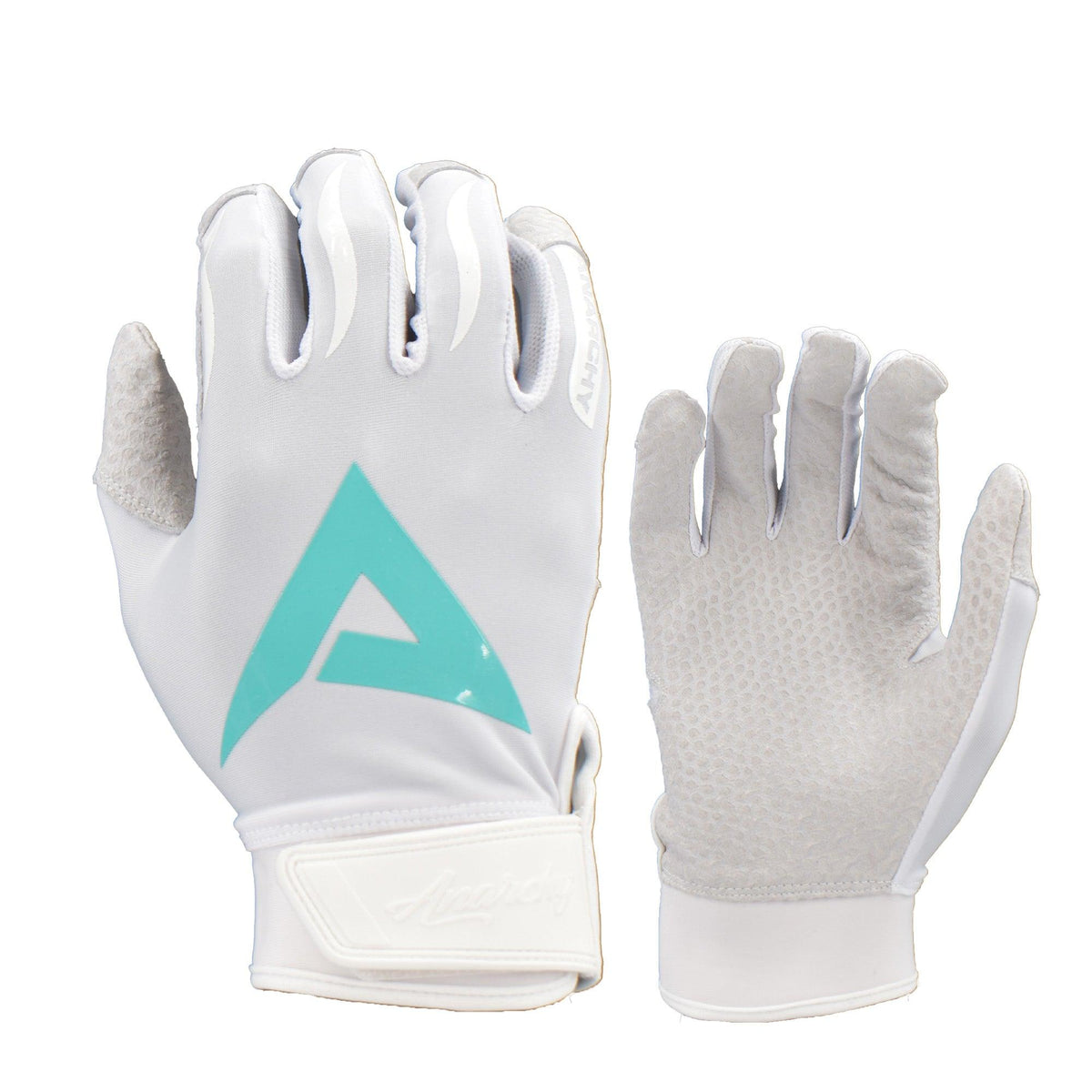 Anarchy Pro Grip Batting Gloves - Whiteout - Mint – Product View | Smash It Sports | leather, pro