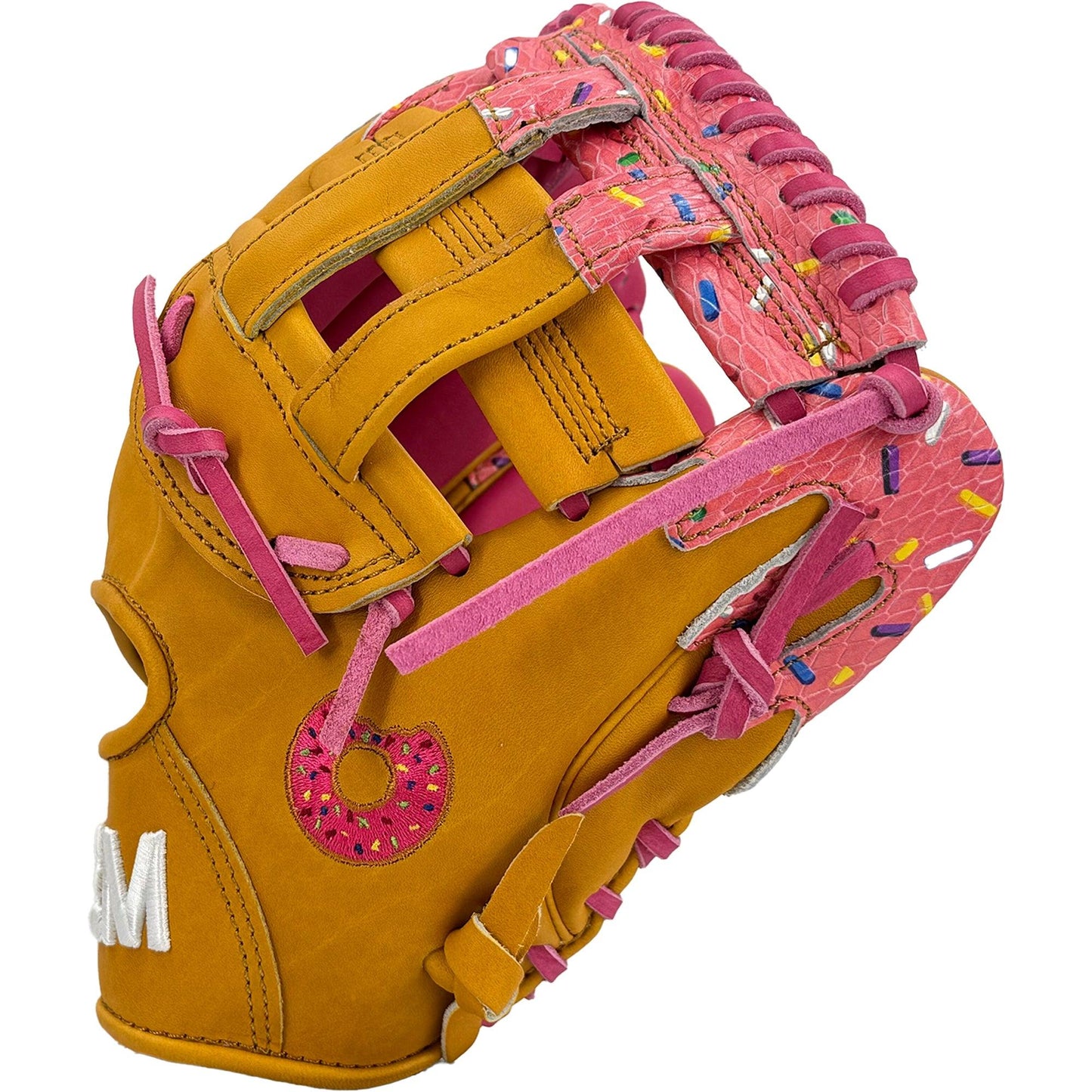 Gem Gloves Baseball Fielding Glove - GEM049 Donut Drip – Product View | Smash It Sports | leather, kip, pro