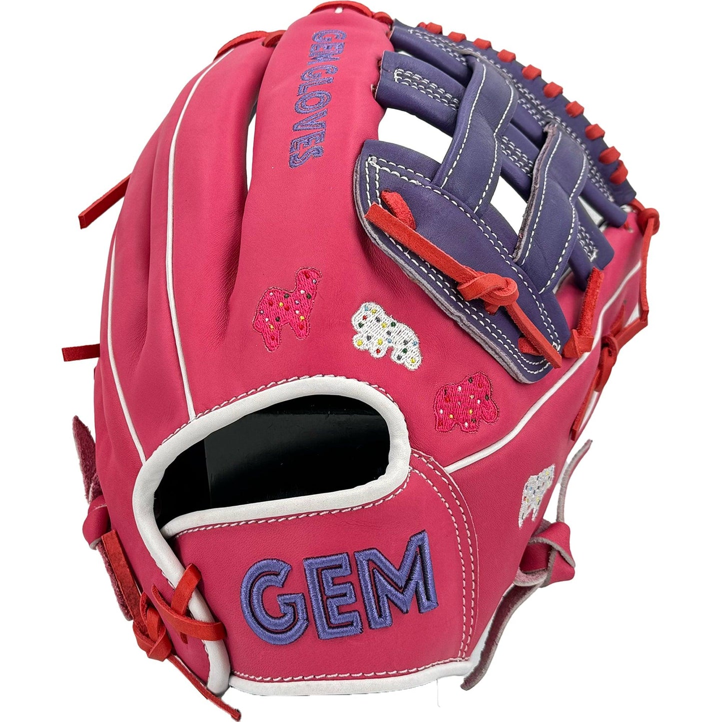Gem Gloves Baseball Fielding Glove - GEM053 Frosted Animals – Product View | Smash It Sports | leather, kip, pro