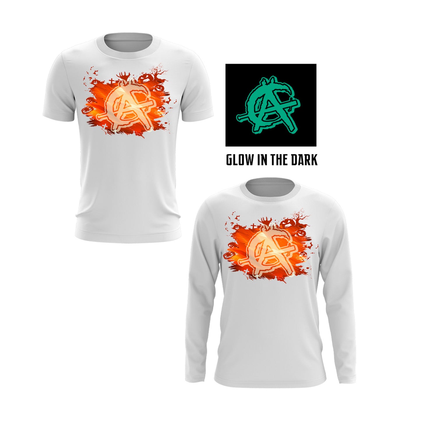 Halloween Glow In The Dark Logo - Semisub - Anarchy - White