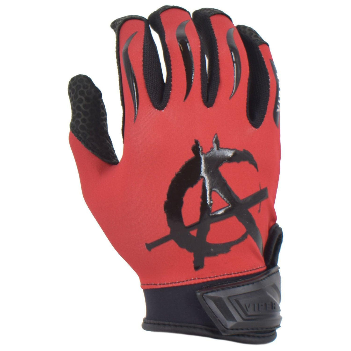Viper Lite Premium Batting Gloves Leather Palm - Anarchy Edition Red/Black – Primary View | Smash It Sports