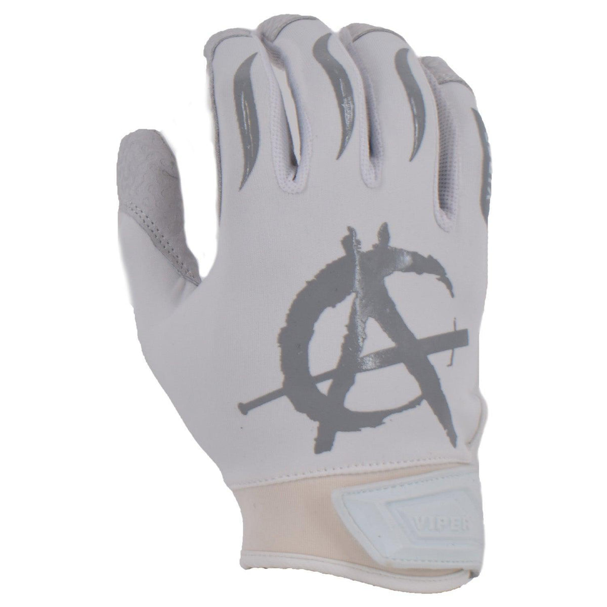 Viper Lite Premium Batting Gloves Leather Palm - Anarchy Edition Whiteout – Product View | Smash It Sports | leather, pro