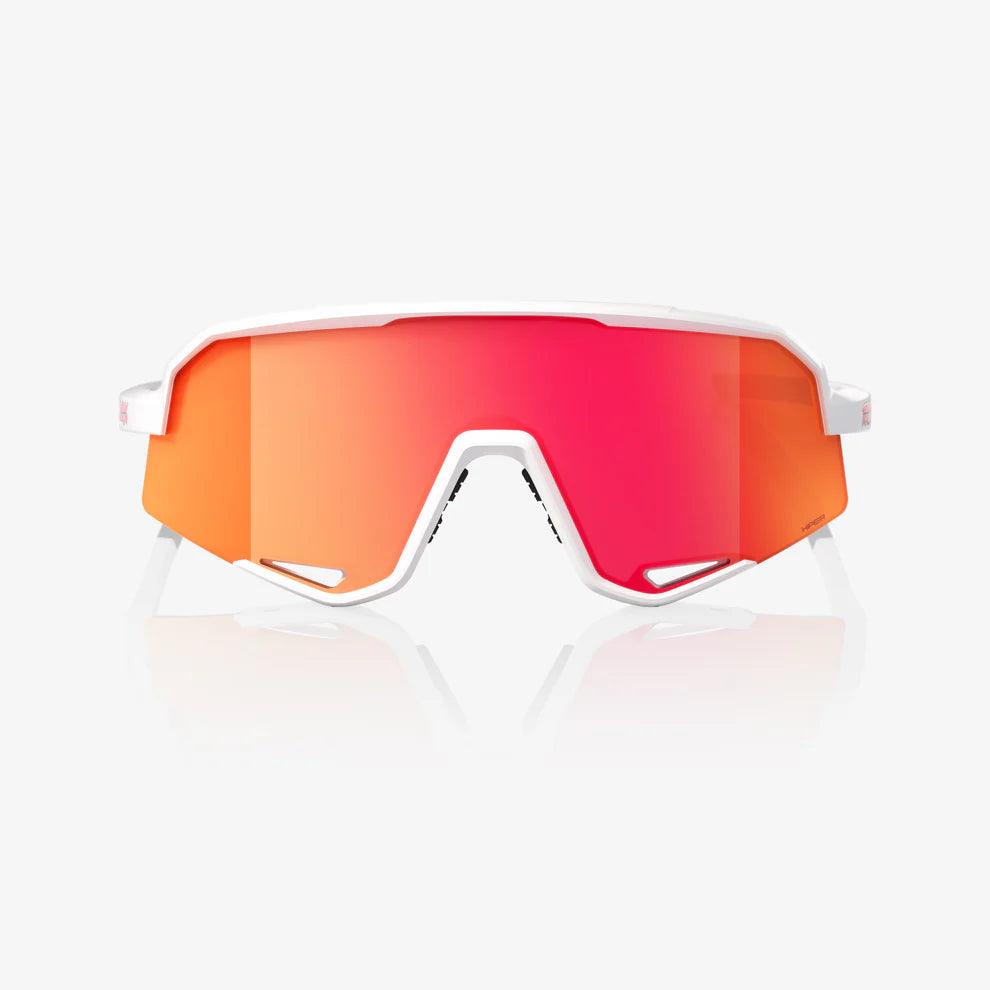 100 Percent Sunglasses - SLENDALE - Matte White - HiPER Red Multilayer Mirror Lens - Smash It Sports