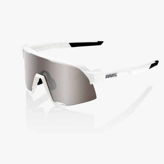 100 Percent Sunglasses - S3 - Matte White - HiPER® Silver Mirror Lens - Smash It Sports