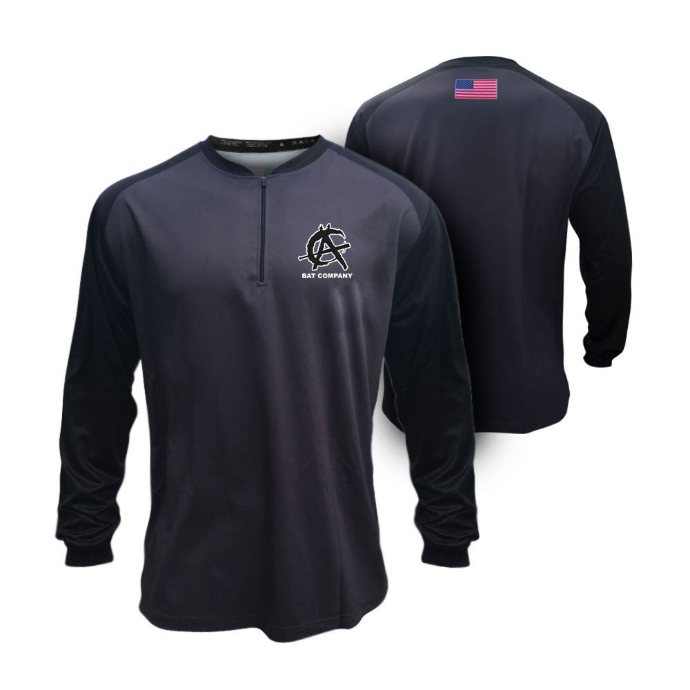 Customizable Anarchy Quarter Zip Pullover-Grey/Black Shirt