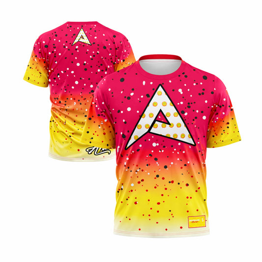 Anarchy Bat Company Short Sleeve Shirt - Pink/Yellow Speckled Fade