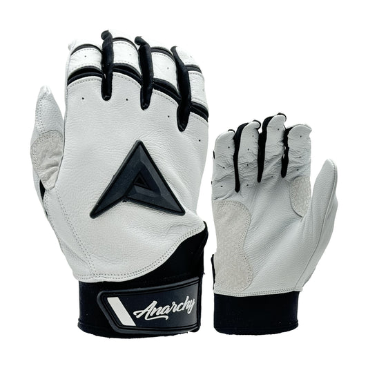 Anarchy Grindstone Short Cuff Batting Glove - White/Black