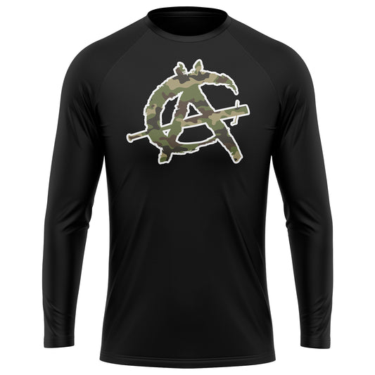 Anarchy Performance Long Sleeve Crew Neck Tee - Black/Camo