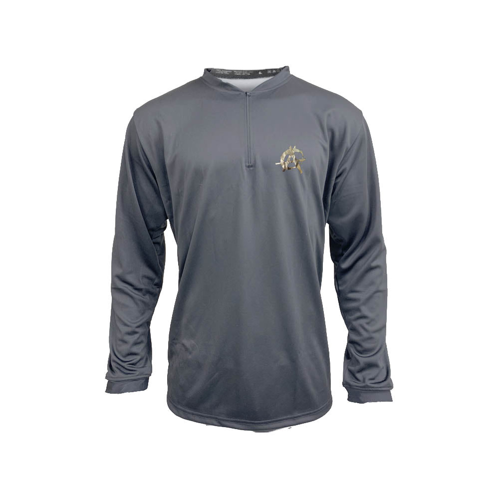 Anarchy Silver Foil Logo Quarter Zip Pullover - Charcoal/Charcoal