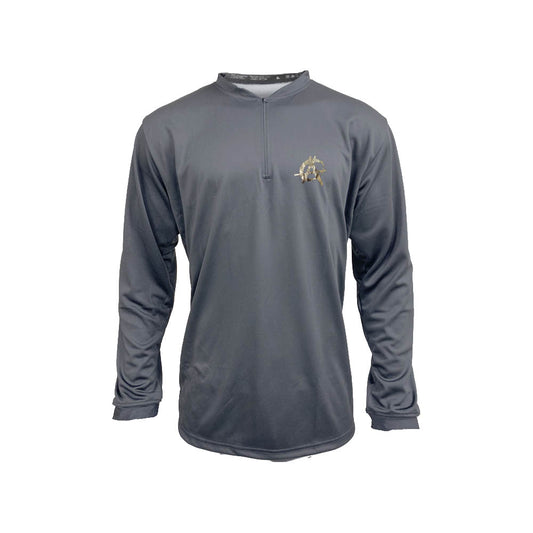 Anarchy Silver Foil Logo Quarter Zip Pullover - Charcoal/Charcoal