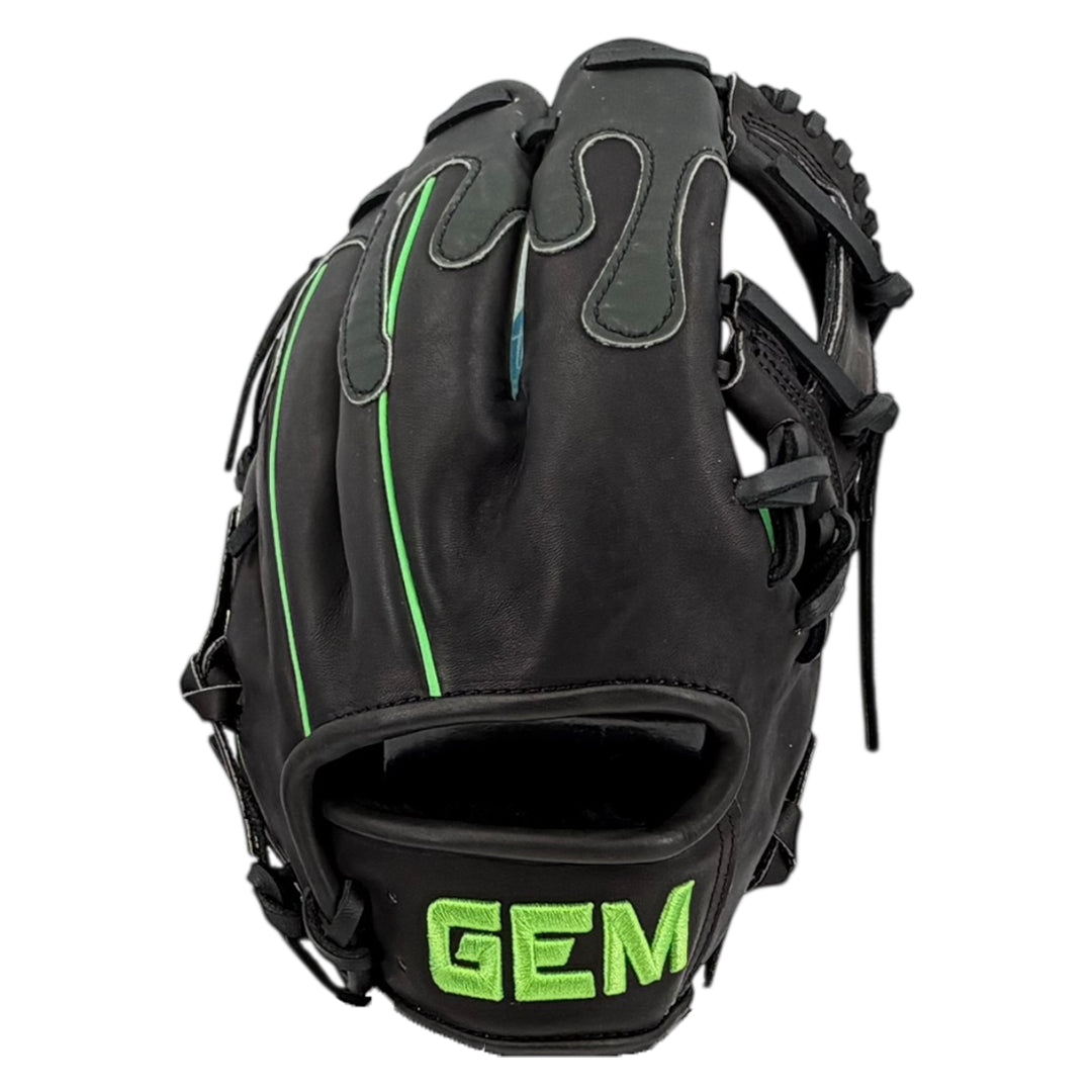 Gem Gloves Baseball Fielding Glove - GEM081 Shadow Slime – Product View | Smash It Sports | leather, kip, pro