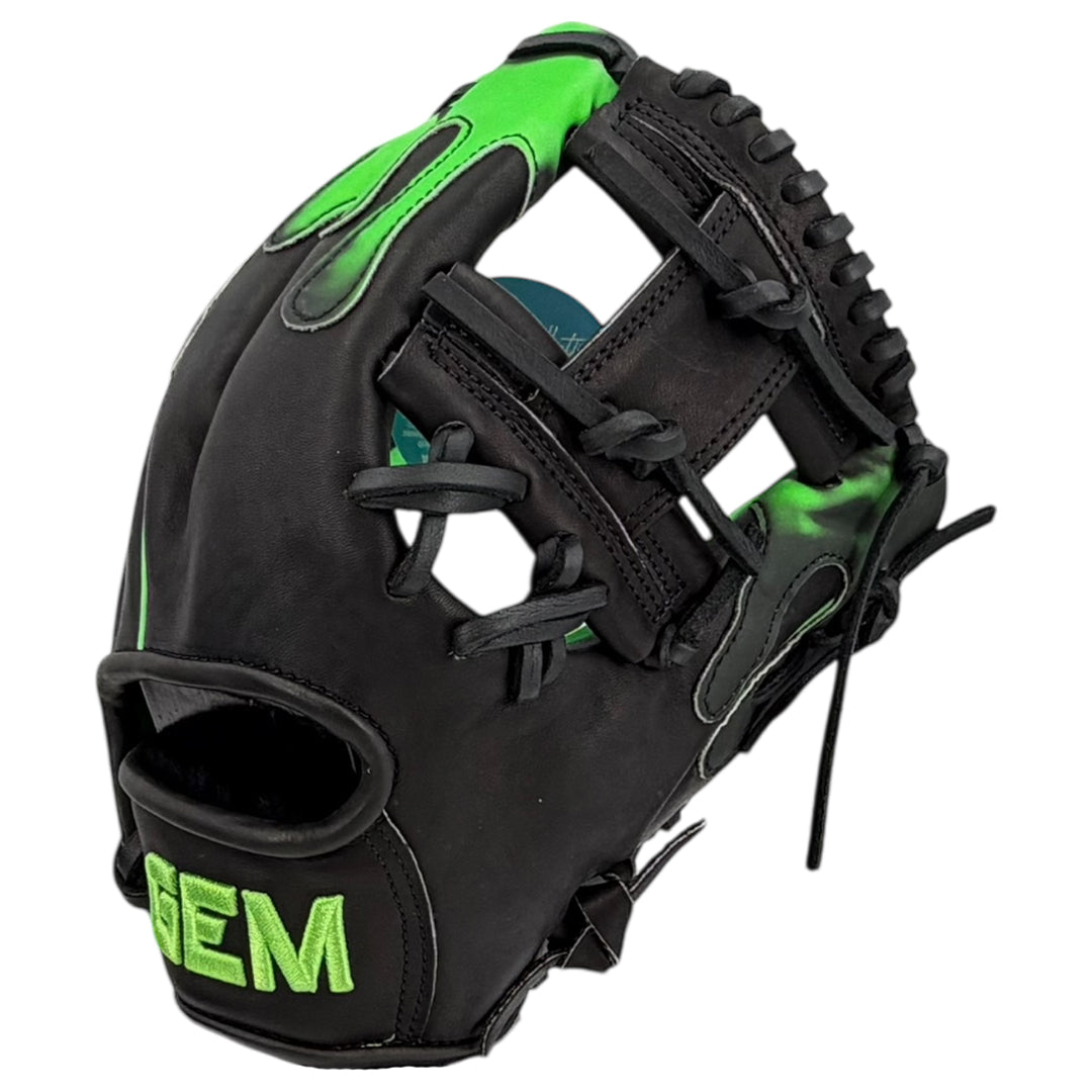 Gem Gloves Baseball Fielding Glove - GEM081 Shadow Slime – Product View | Smash It Sports | leather, kip, pro