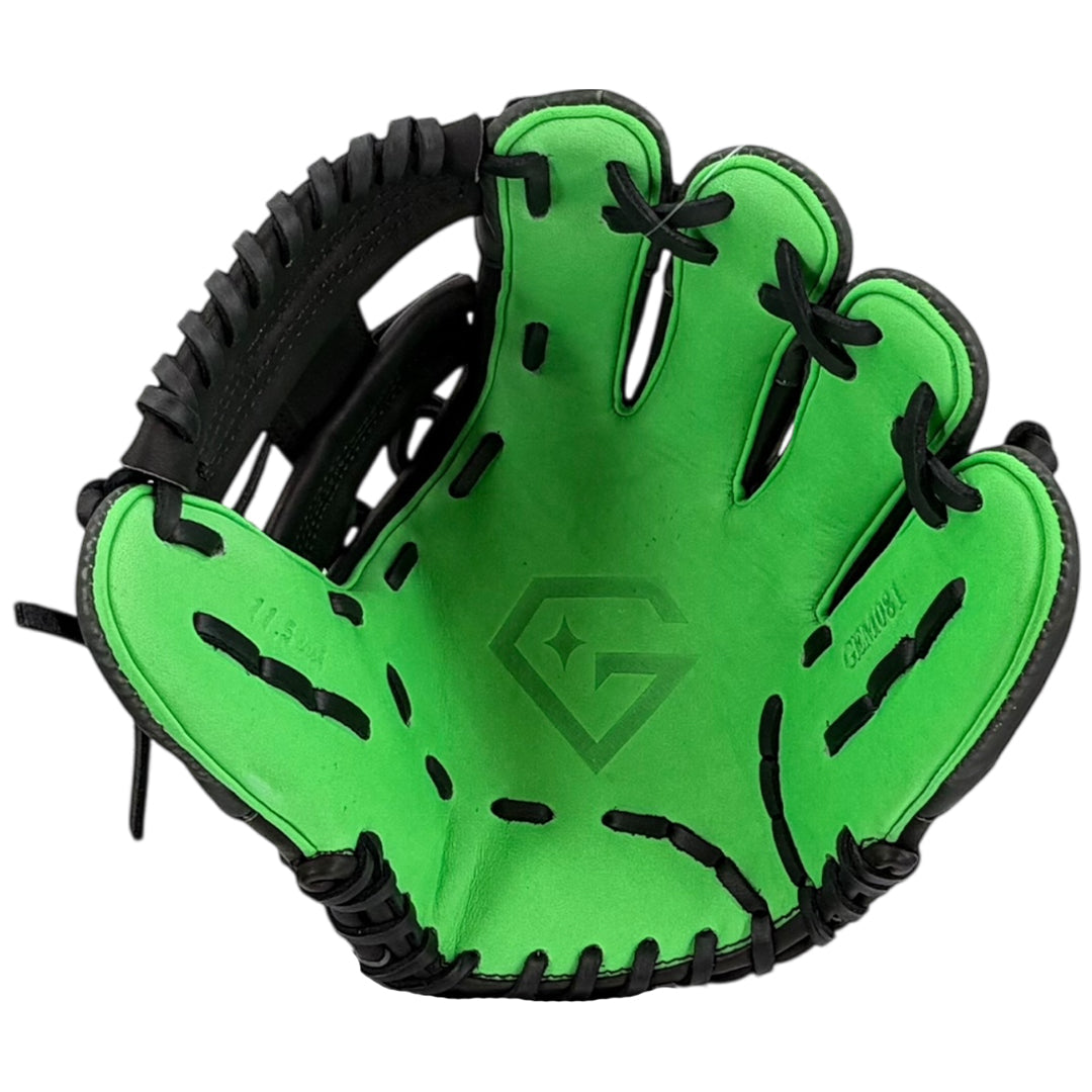 Gem Gloves Baseball Fielding Glove - GEM081 Shadow Slime – Product View | Smash It Sports | leather, kip, pro