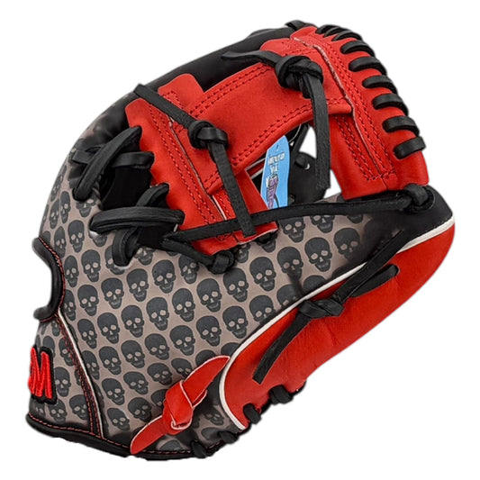 Gem Gloves Baseball Fielding Glove - GEM085 Shadow Skulls – Product View | Smash It Sports | leather, kip, pro