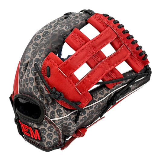 Gem Gloves Softball Fielding Glove - GEM085 Shadow Skulls – Product View | Smash It Sports | leather, kip, pro