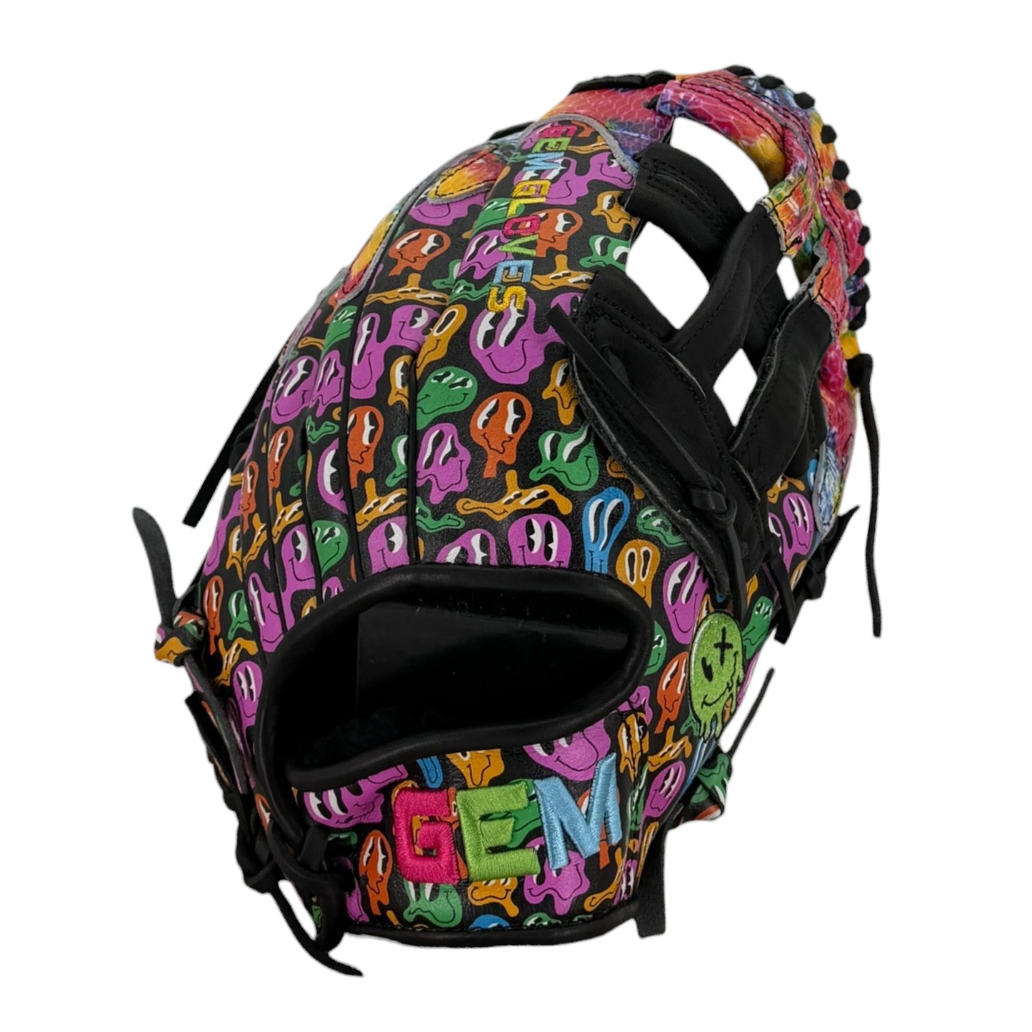Gem Gloves Softball Fielding Glove - GEM106 Smiley Drip – Product View | Smash It Sports | leather, kip, pro