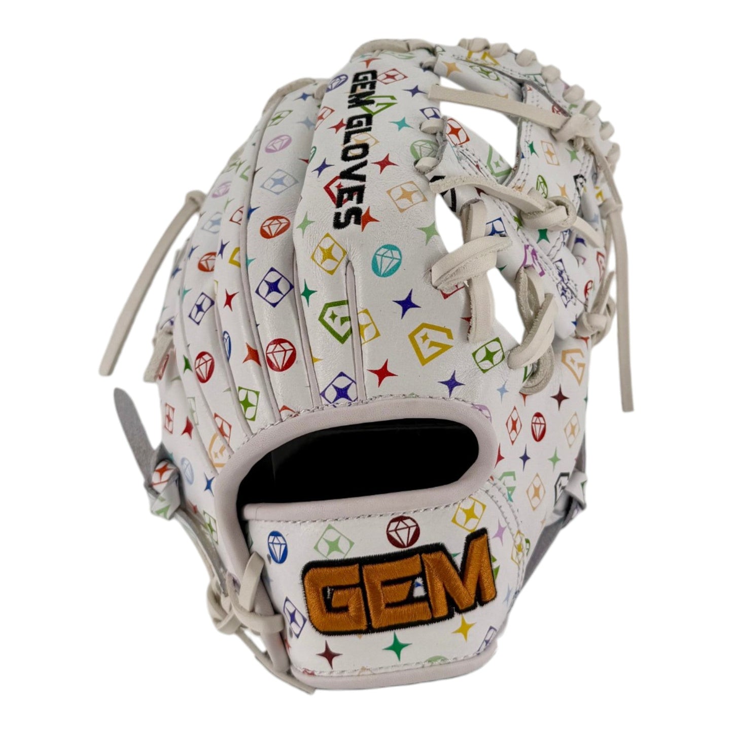 Gem Gloves Baseball Fielding Glove - GEM107 Rainbow LUX – Product View | Smash It Sports | leather, kip, pro