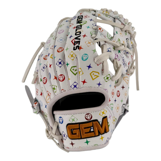 Gem Gloves Baseball Fielding Glove - GEM107 Rainbow LUX – Product View | Smash It Sports | leather, kip, pro