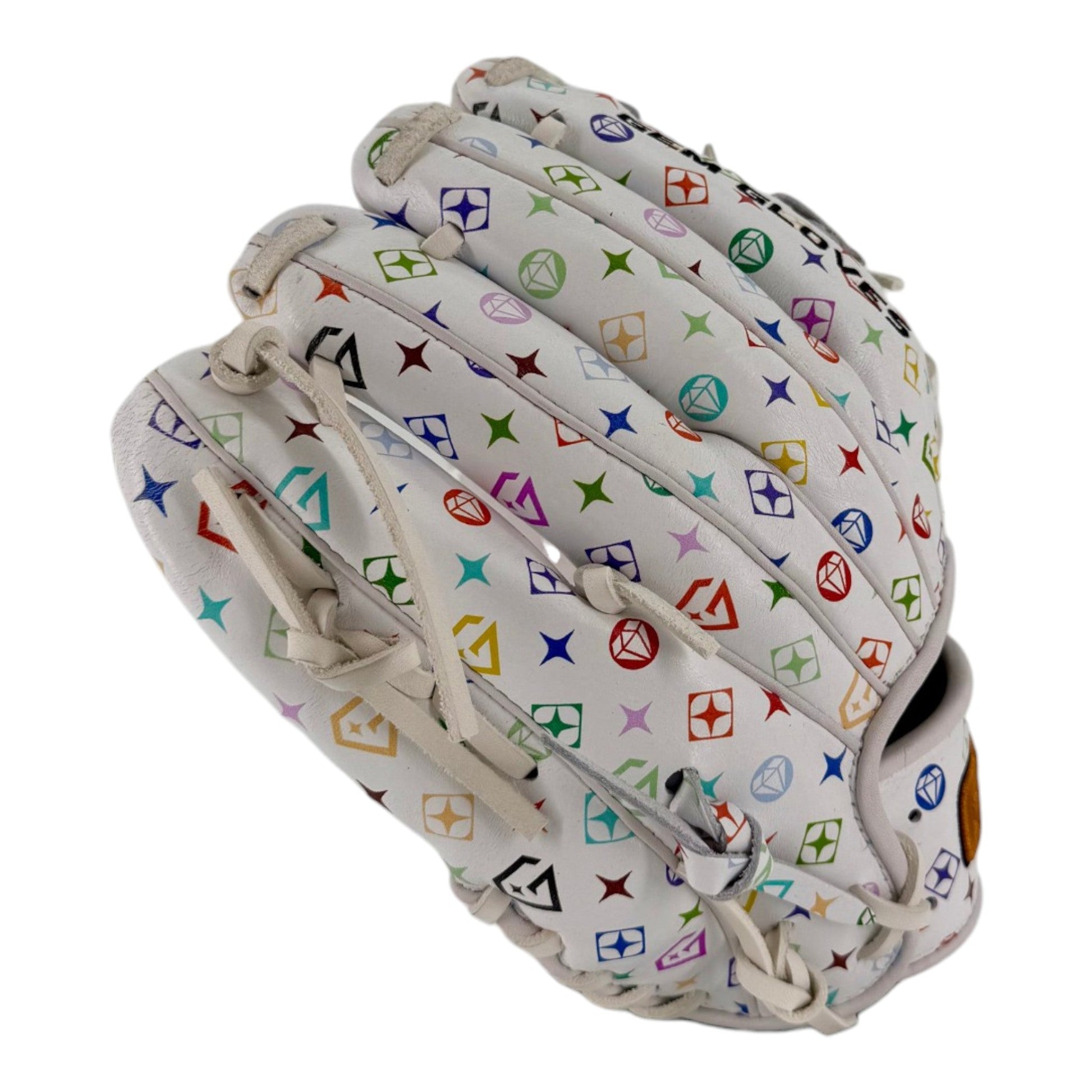 Gem Gloves Baseball Fielding Glove - GEM107 Rainbow LUX – Product View | Smash It Sports | leather, kip, pro