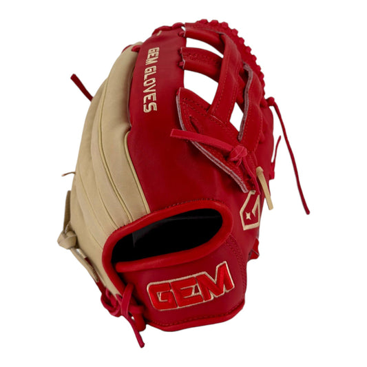 Gem Gloves Softball Fielding Glove - GEM116 Amber Blaze – Product View | Smash It Sports | leather, kip, pro