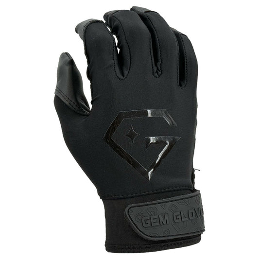 Gem Glove Opalite Batting Glove - Blackout – Product View | Smash It Sports | leather, pro