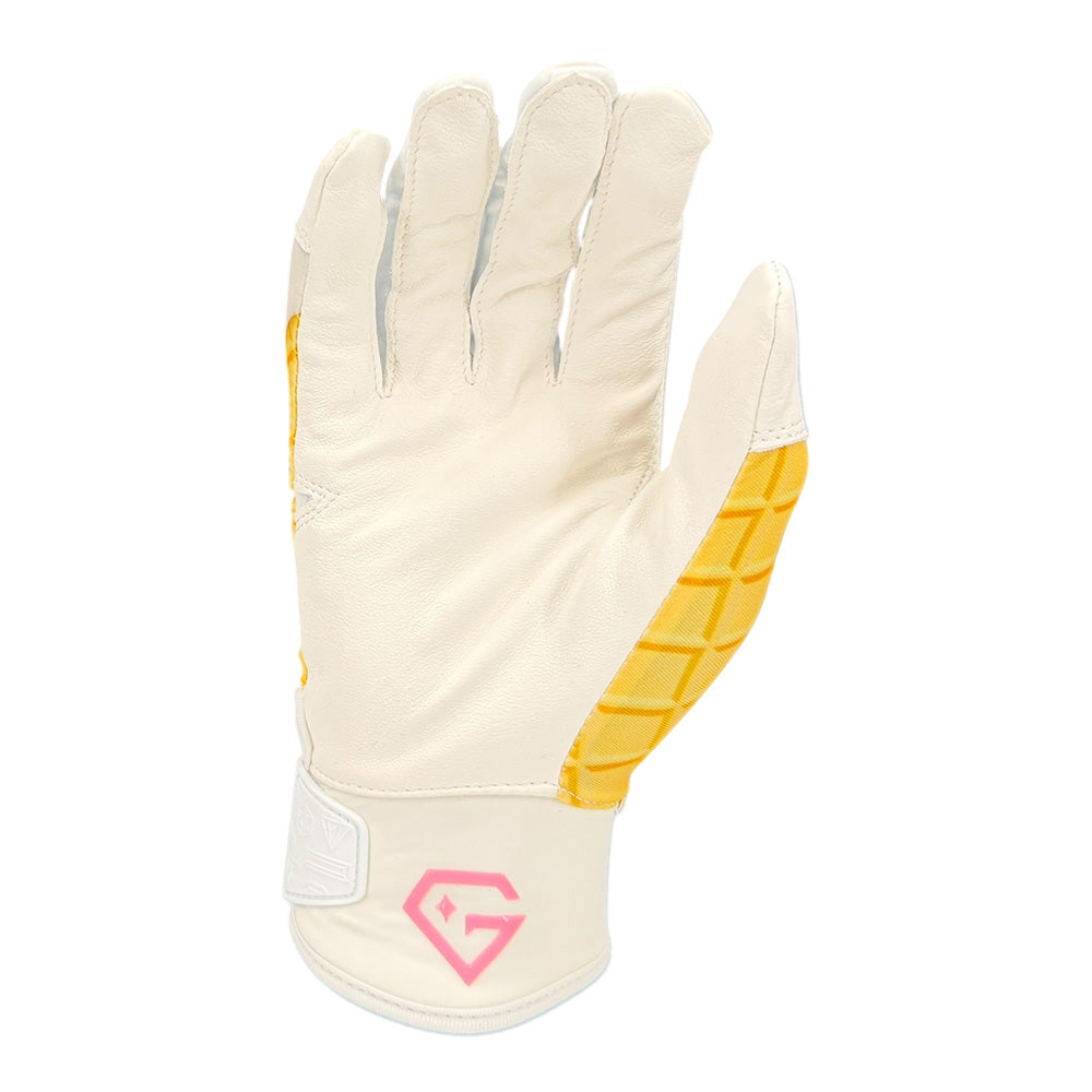 Gem Glove Opalite Batting Glove - Vanilla Ice Cream – Product View | Smash It Sports | leather, pro